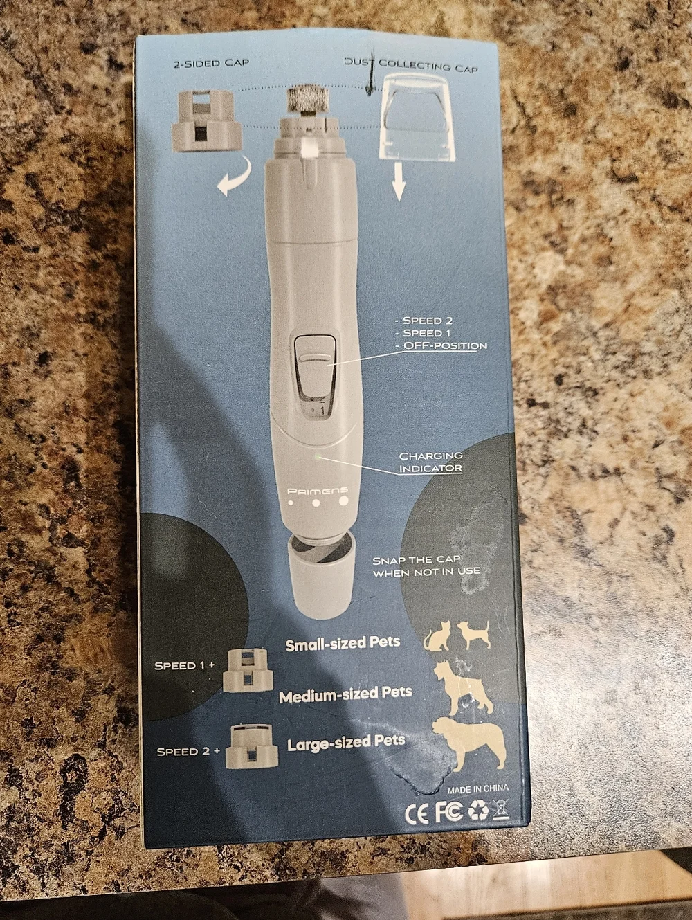 Primens ClawMaster Professional Pet Nail Grinder - Gray, New In Box